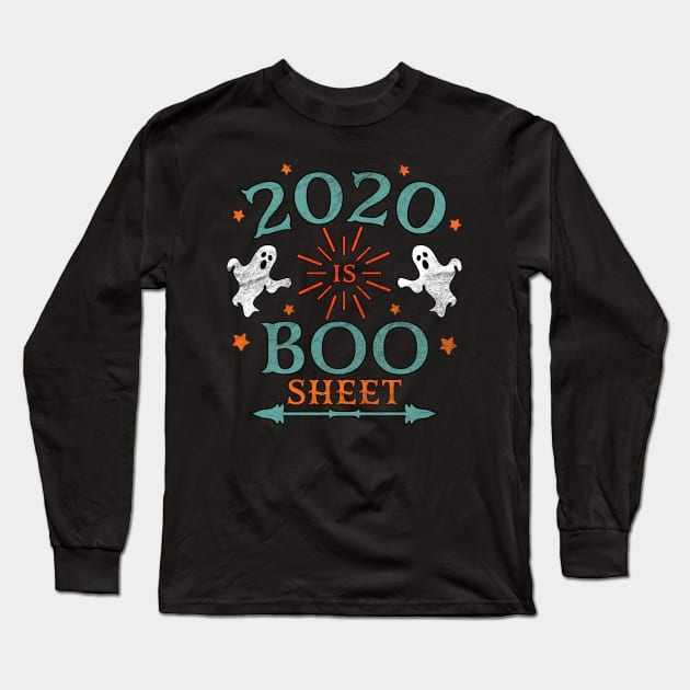 2020 is Boo Sheet Halloween Vintage Distressed Long Sleeve T-Shirt by OrangeMonkeyArt